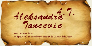 Aleksandra Tančević vizit kartica